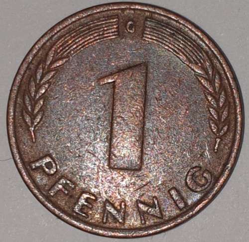 1949 G - 1 PFENNIG - ONE PFENNIG - GERMANY - FEDERAL REPUBLIC - (Copper Plated Steel)
